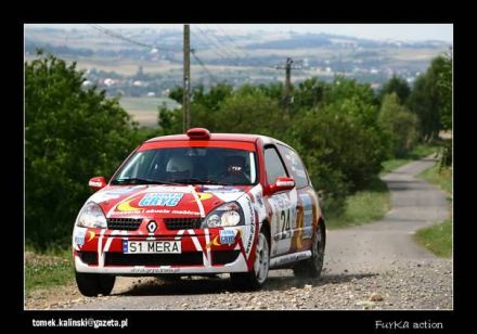 Tomasz Gryc i Marek Kaczmarek - Renault Clio Sport.