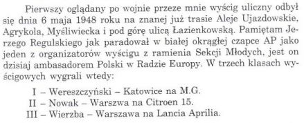 Wyścig uliczny - Warszawa 1948r.