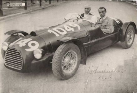 Tazio Nuvolari i Andrea Scapinelli – Ferrari 166 Spyder Corsa.