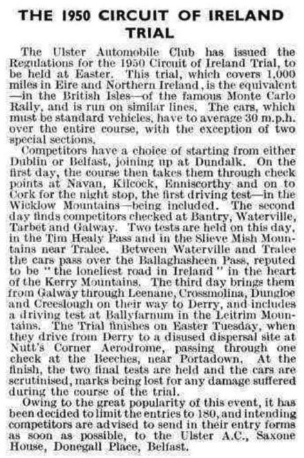 Circuit of Ireland Trial - 1950r.