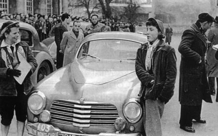 Yvonne Simon i Régine Gordine - Simca 8 Sport.