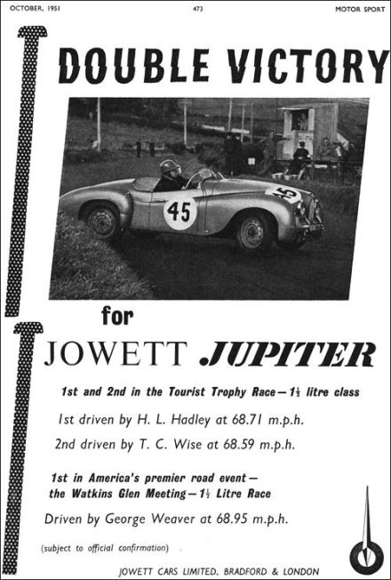 Bert Hadley – Jowett Jupiter.