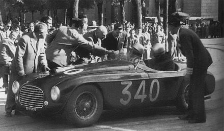 Eugenio Castellotti i Giuseppe Rota – Ferrari 166 MM Barchetta Touring.