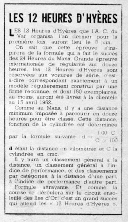12h Hyeres - 1952