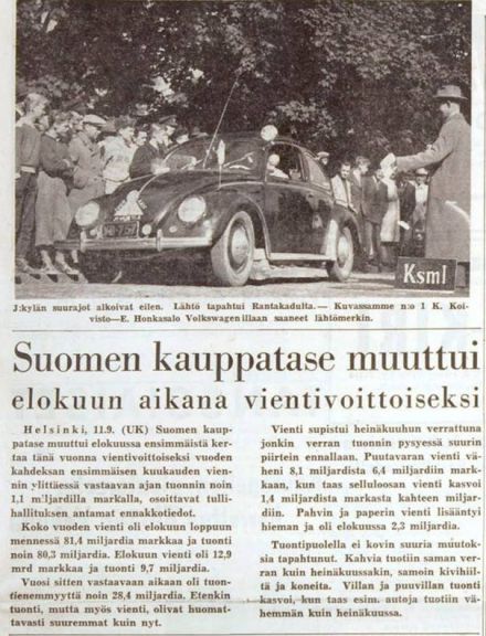 Rally Jyvaskylan Suurajot (1000 jezior) - 1953r