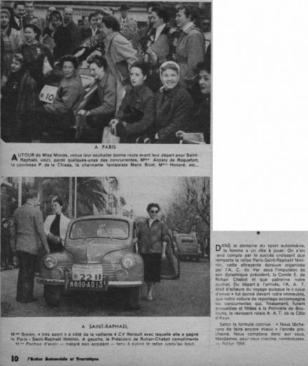 14 Rallye Feminin Paris-Saint Raphael - 1953r 
