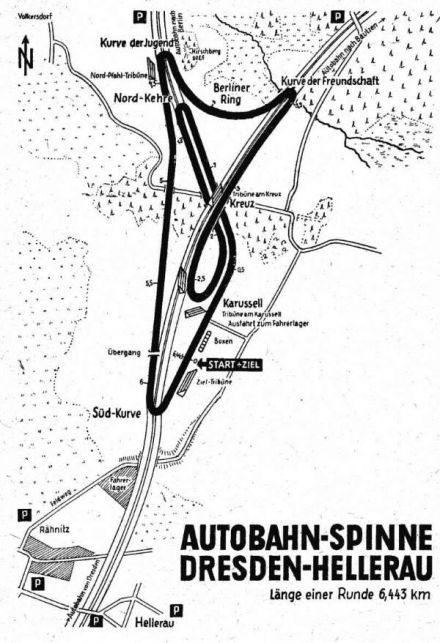 Helleraurennen Autobahnspinne Dresden - 1953r.