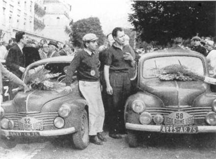 Paul Condriller i Jean Hebert, Jean Redele i Louis Pons – Renaulty 4 CV.