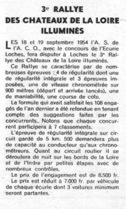 3 Rallye des Chateaux Illumines - 1954r.
