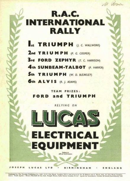 RAC Rally - 1954r