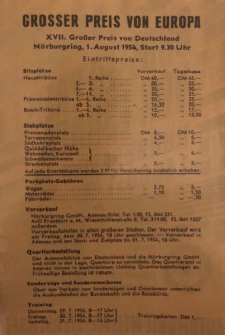 Grosser Preis Nurburgring - 1954r