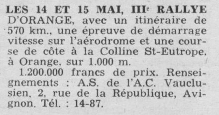 3 Rallye d’Orange - 1955r.