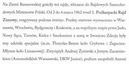 Zimowy Rajd Podkarpacki - 1962r