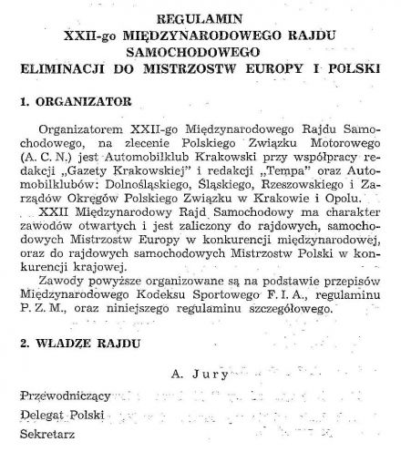 Rajd Polski - 1962r.