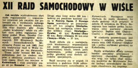 Rajd Wisły - 1962r