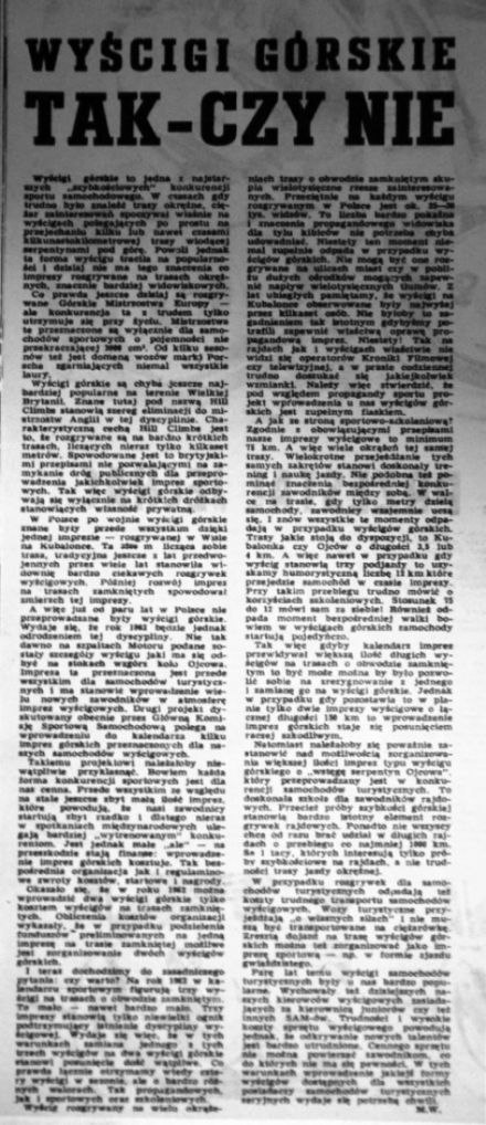 Wyścig w Ojcowie - 1962r