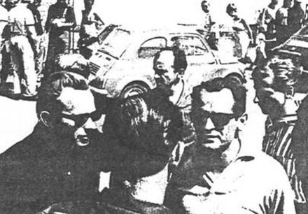 Zwycięzcy rajdu: Kazimierz Osiński i Sobiesław Zasada.