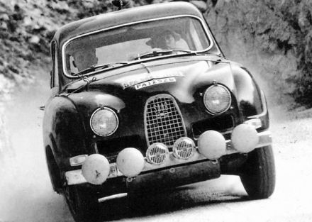 Erik Carlsson i Gunnar Palm - Saab  96 Sport.