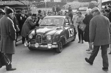 Erik Carlsson i Gunnar Palm – Saab 96 Sport.