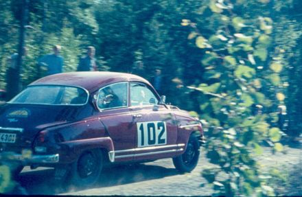 Erik Carlsson i Gunnar Palm – Saab 96 Sport.
