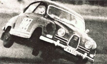 Erik Carlsson i Gunnar Palm – Saab 96 Sport.