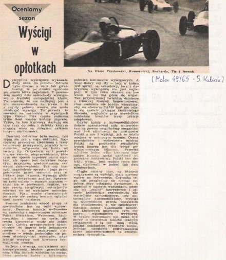 Podsumowanie sezonu 1965