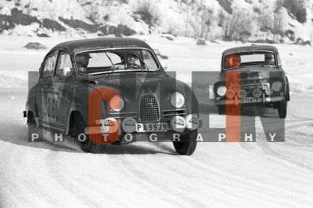 Ove Andersson i T. Aman na samochodzie Saab 96 Sport.
