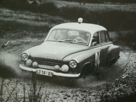 Kurt Ruttinger i Gunter Gries na samochodzie Wartburg 1000.