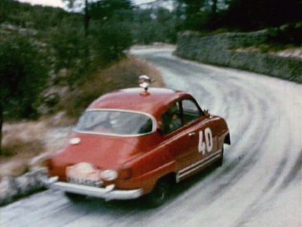 Erik Carlsson i Gunnar Palm – Saab 96 Sport.