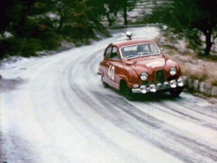 Erik Carlsson i Gunnar Palm – Saab 96 Sport.