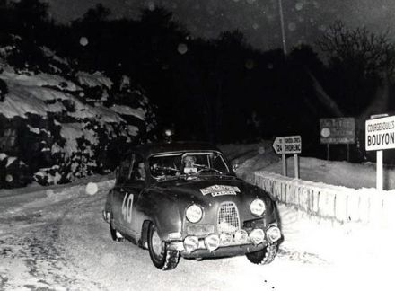 Erik Carlsson i Gunnar Palm – Saab 96 Sport.