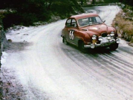 Arne Ingier i Finn Jacobsen – Saab 96 Sport.