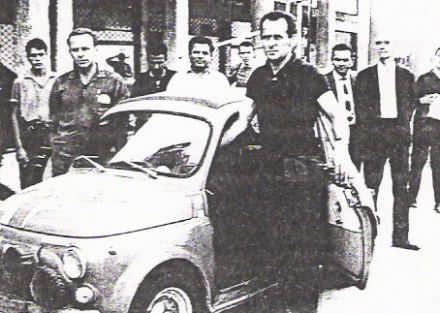 Sobiesław Zasada i Kazimierz Osiński na samochodzie Steyr Puch 650 TR.