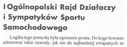 1 Rajd Żubrów - 1966r.
