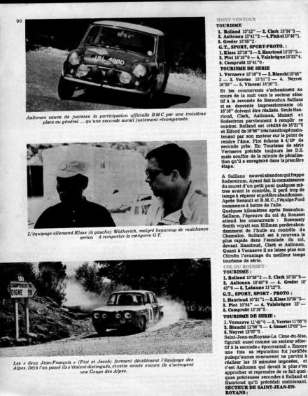 27 Rallye Coupe des Alpes (F). 12 eliminacja.  5-9.10.66r.