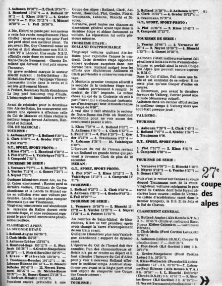 27 Rallye Coupe des Alpes (F). 12 eliminacja.  5-9.10.66r.
