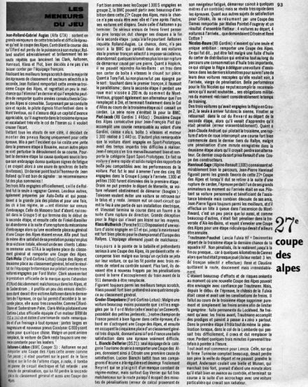 27 Rallye Coupe des Alpes (F). 12 eliminacja.  5-9.10.66r.