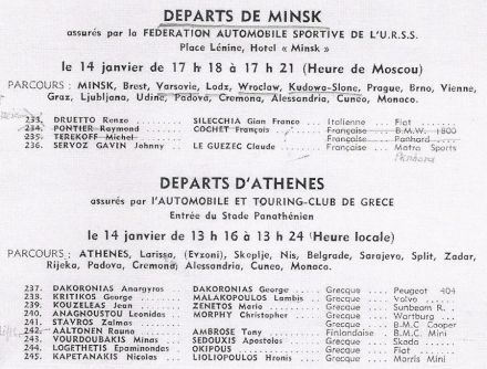35 Rallye  Monte  Carlo (MC). 1 eliminacja.  14-21.01.1966r.