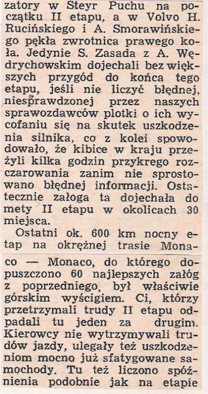 35 Rallye  Monte  Carlo (MC). 1 eliminacja.  14-21.01.1966r.