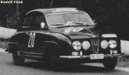 Kurt Simonsen i Nils-Gunnar Svenson – Saab 96 Monte Carlo.