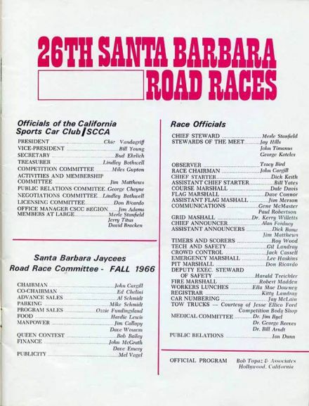 26 Santa Barbara Road Races.  3-4.09.1966r.