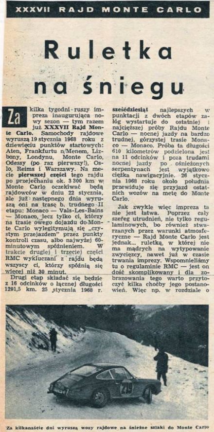 Rajd Monte Carlo - 1968r
