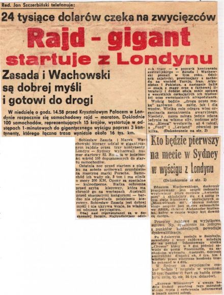 Maraton Londyn - Sydney 1968r