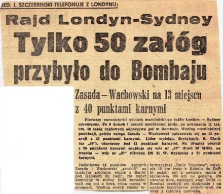Maraton Londyn - Sydney 1968r