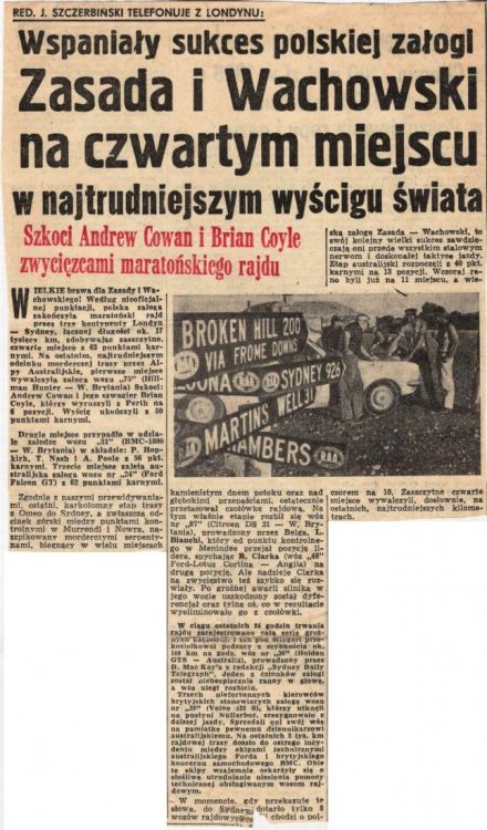 Maraton Londyn - Sydney 1968r