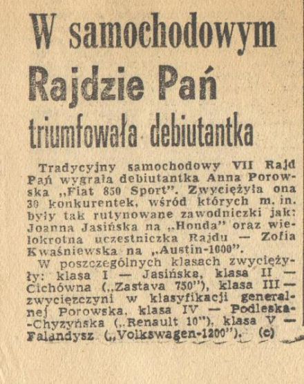 7 Rajd Pań - 1969r