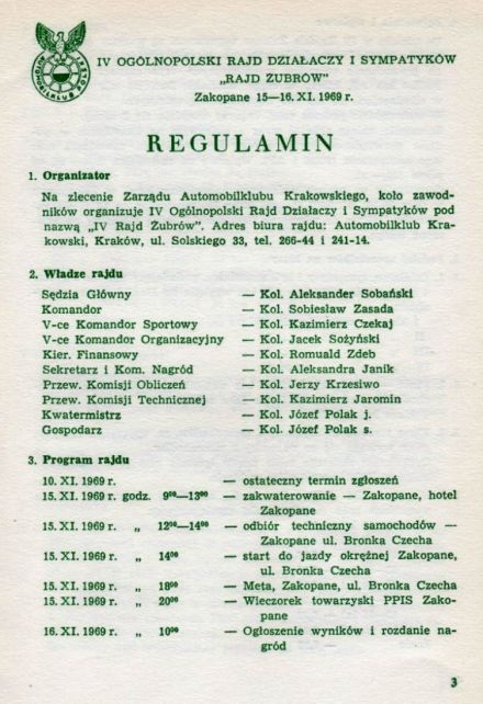 4 Rajd Żubrów - 1969r