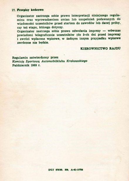 4 Rajd Żubrów - 1969r