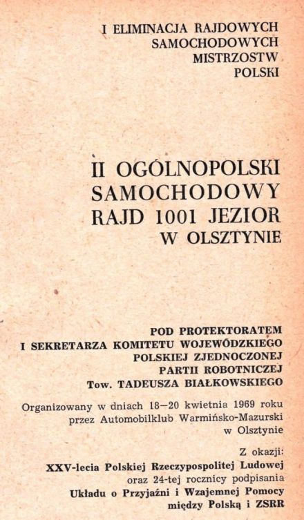 Rajd 1001 Jezior - 1969r.