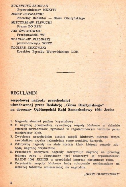Rajd 1001 Jezior - 1969r.